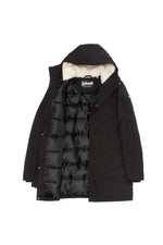 Black multi-pocket hooded parka - Image n°3