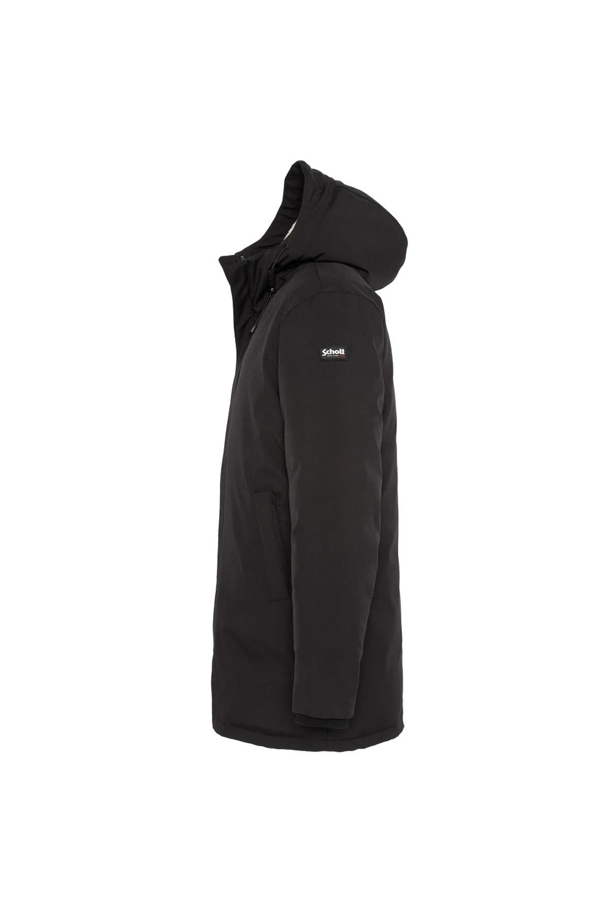 Black multi-pocket hooded parka - Image n°4