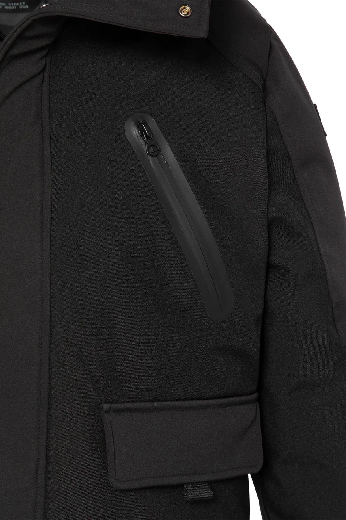 Black soft shell jacket with hood - Image n°5