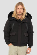 Black soft shell jacket with hood - Image n°1