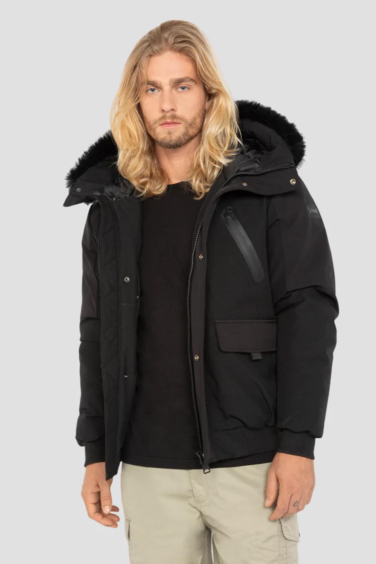 Black soft shell jacket with hood - Image n°4