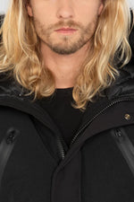 Black soft shell jacket with hood - Image n°10