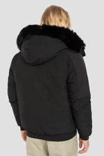 Black soft shell jacket with hood - Image n°3
