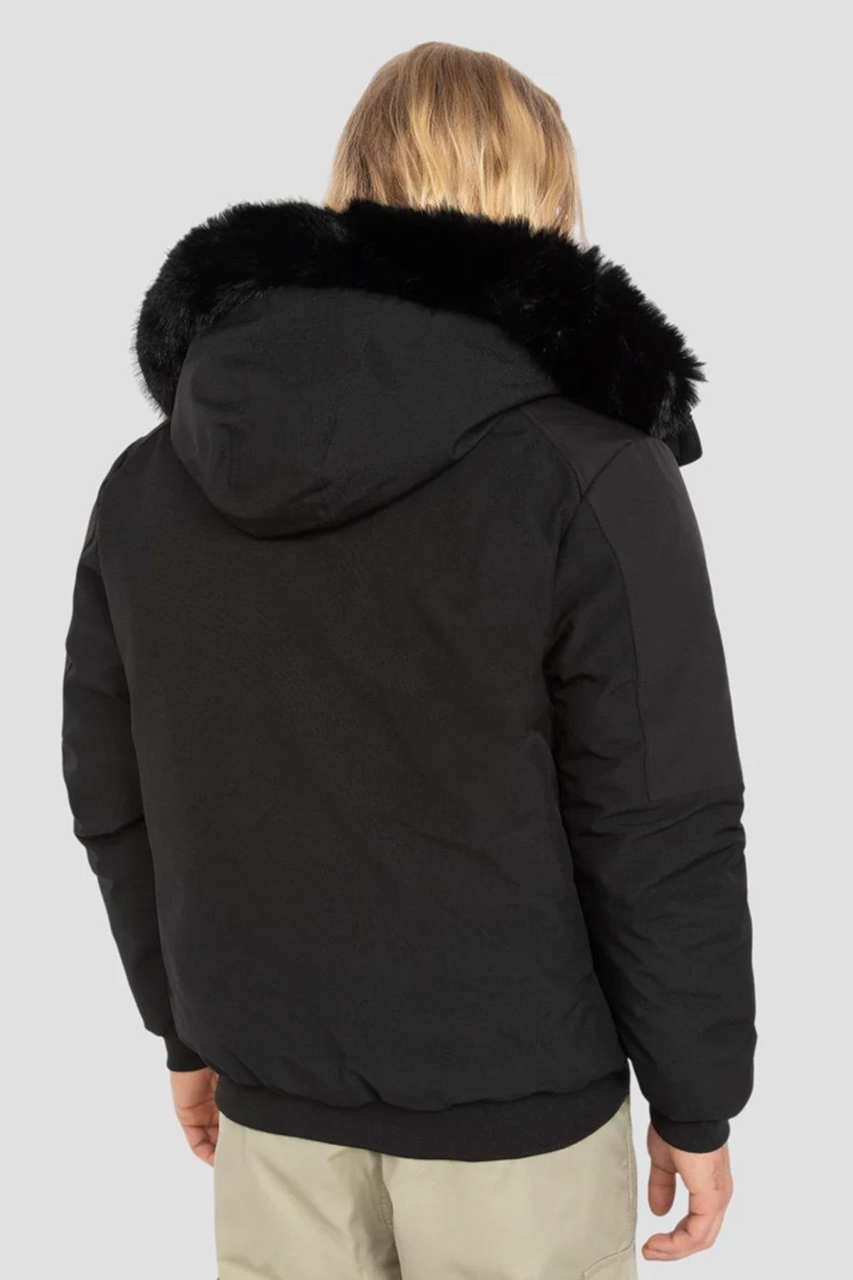 Black soft shell jacket with hood - Image n°3