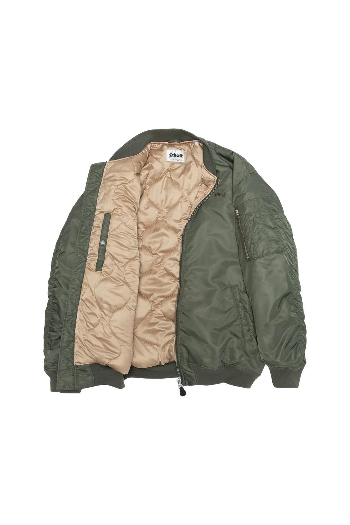 Bomber jacket type MA-1 green long oversize cut for women - Image n°5