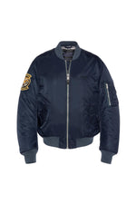 Dark Navy Embroidered MA-1 Bomber Jacket - Image n°4