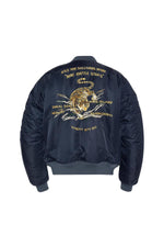 Dark Navy Embroidered MA-1 Bomber Jacket - Image n°7