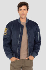 Dark Navy Embroidered MA-1 Bomber Jacket - Image n°8