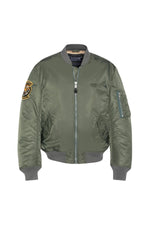 Embroidered green MA-1 bomber jacket - Image n°2