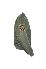 Embroidered green MA-1 bomber jacket - Image n°3