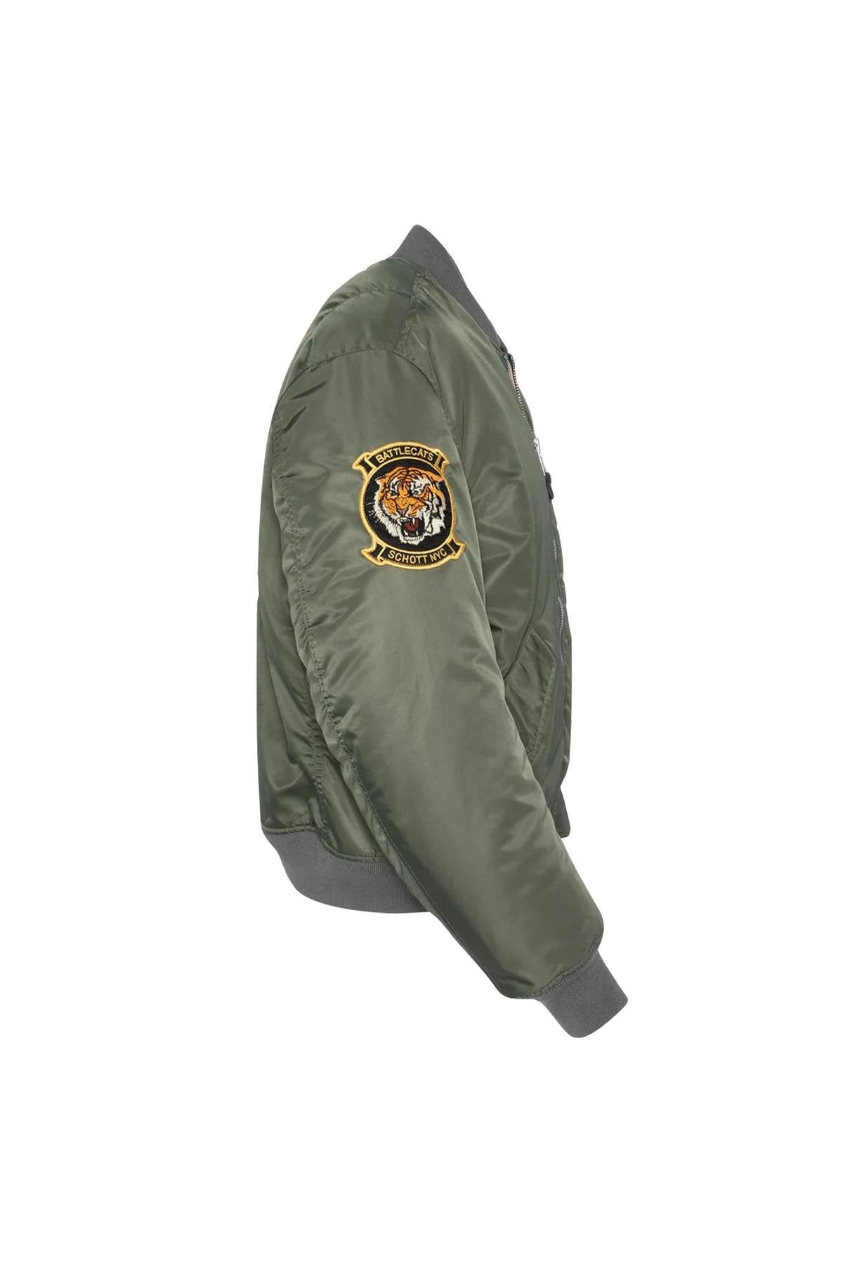 Embroidered green MA-1 bomber jacket - Image n°3