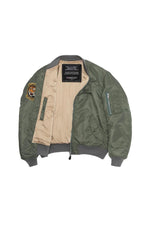 Embroidered green MA-1 bomber jacket - Image n°4