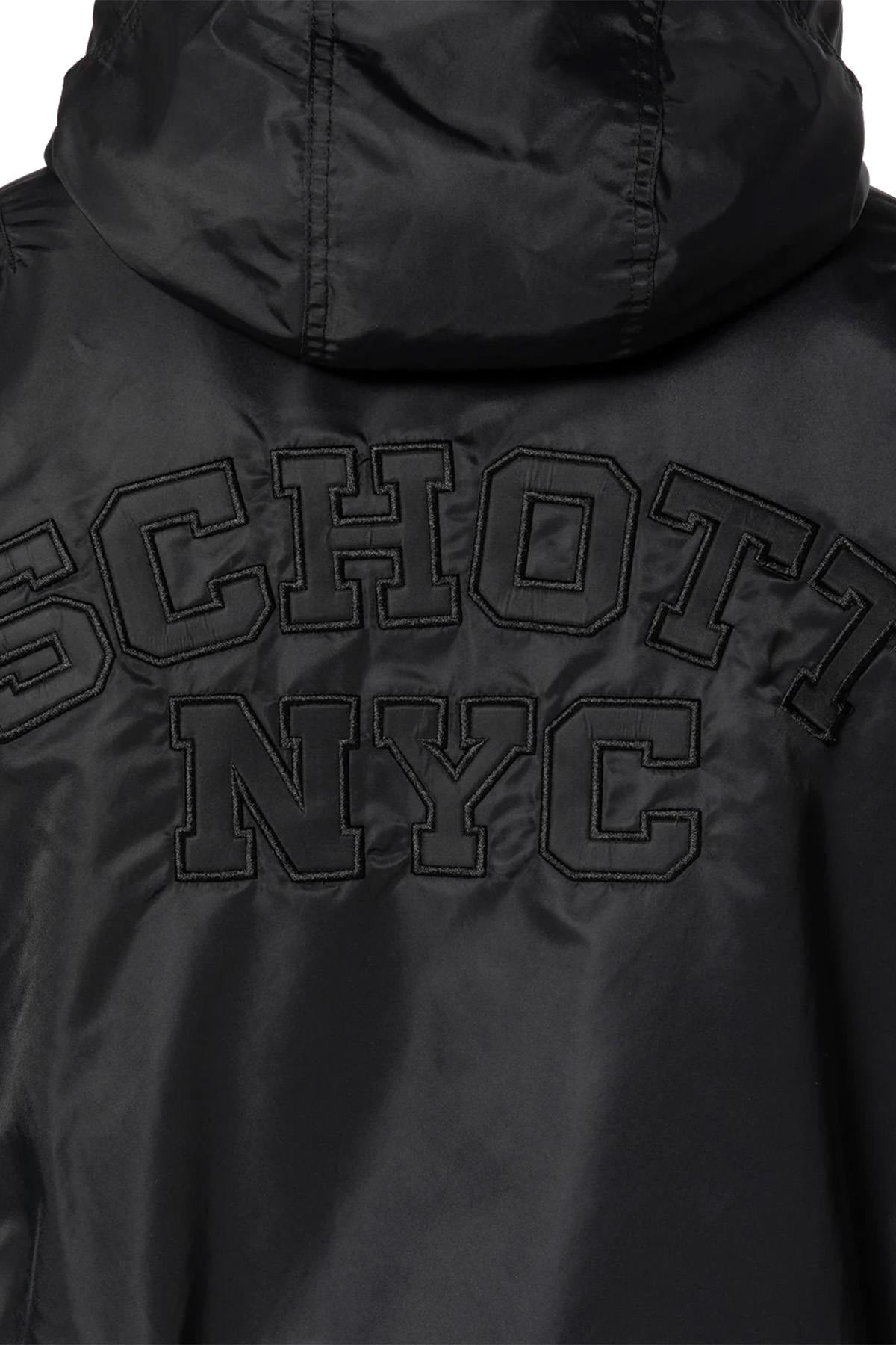 Black MA-1 bomber jacket with recycled nylon hood - Image n°5