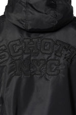 Black MA-1 bomber jacket with recycled nylon hood - Image n°5