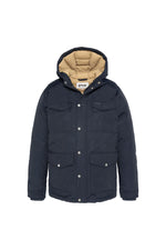 Navy blue multi-pocket hooded parka - Image n°5