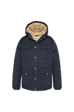 Navy blue multi-pocket hooded parka - Image n°5