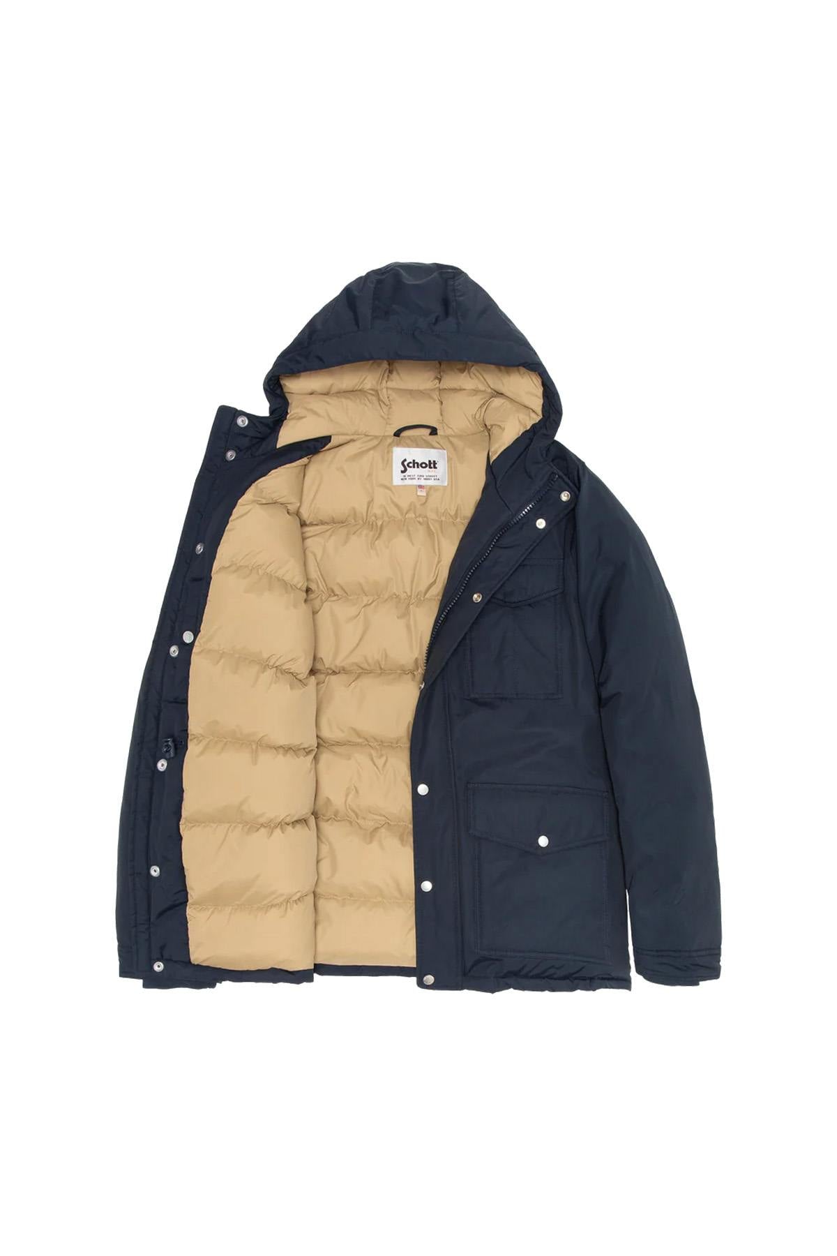 Navy blue multi-pocket hooded parka - Image n°6