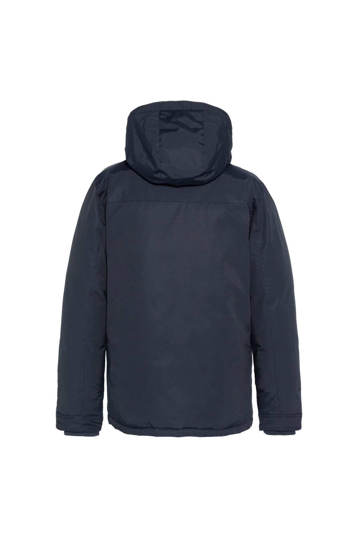 Navy blue multi-pocket hooded parka - Image n°7