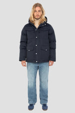 Navy blue multi-pocket hooded parka - Image n°8