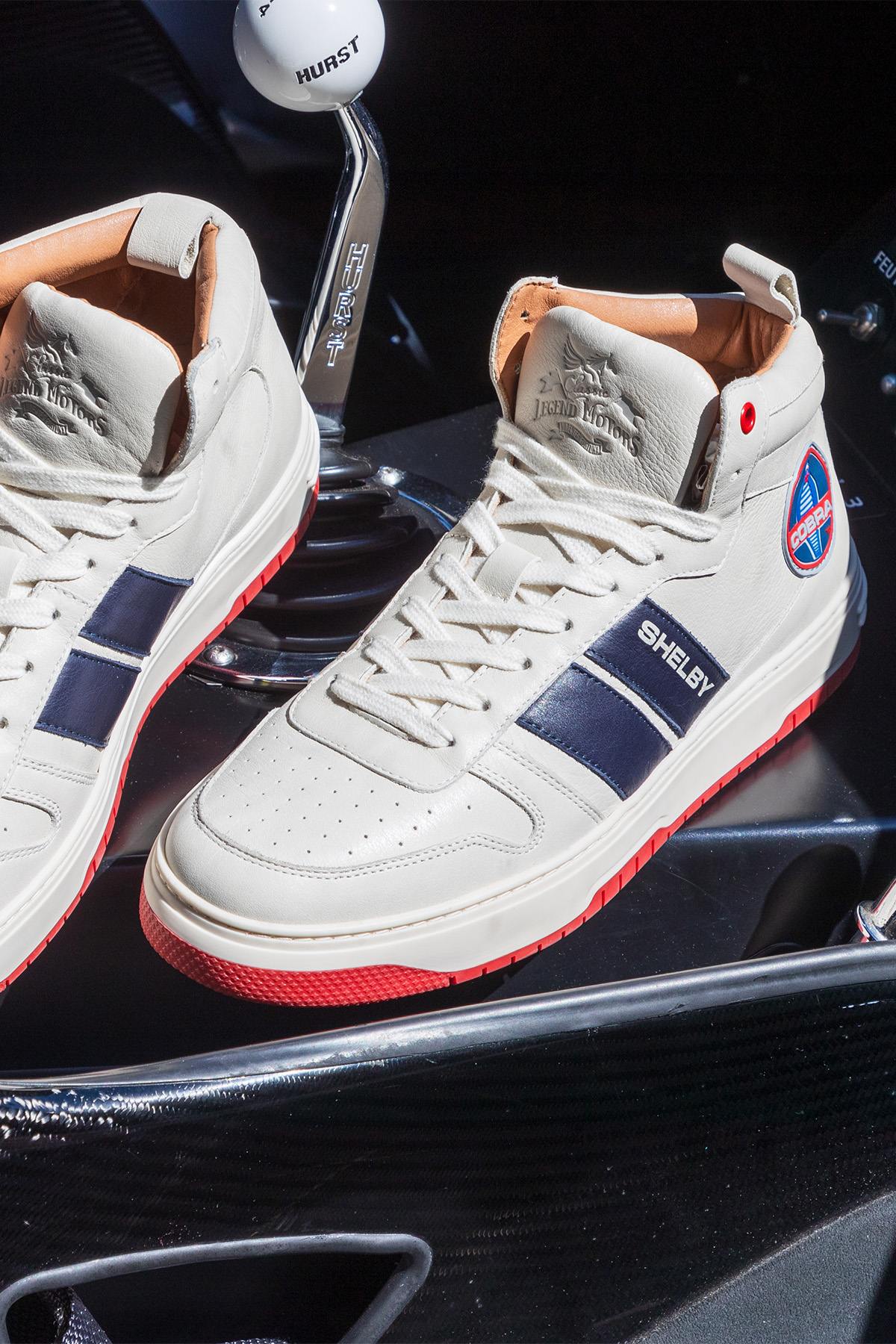 Shelby ecru leather high-top sneakers - Image n°1