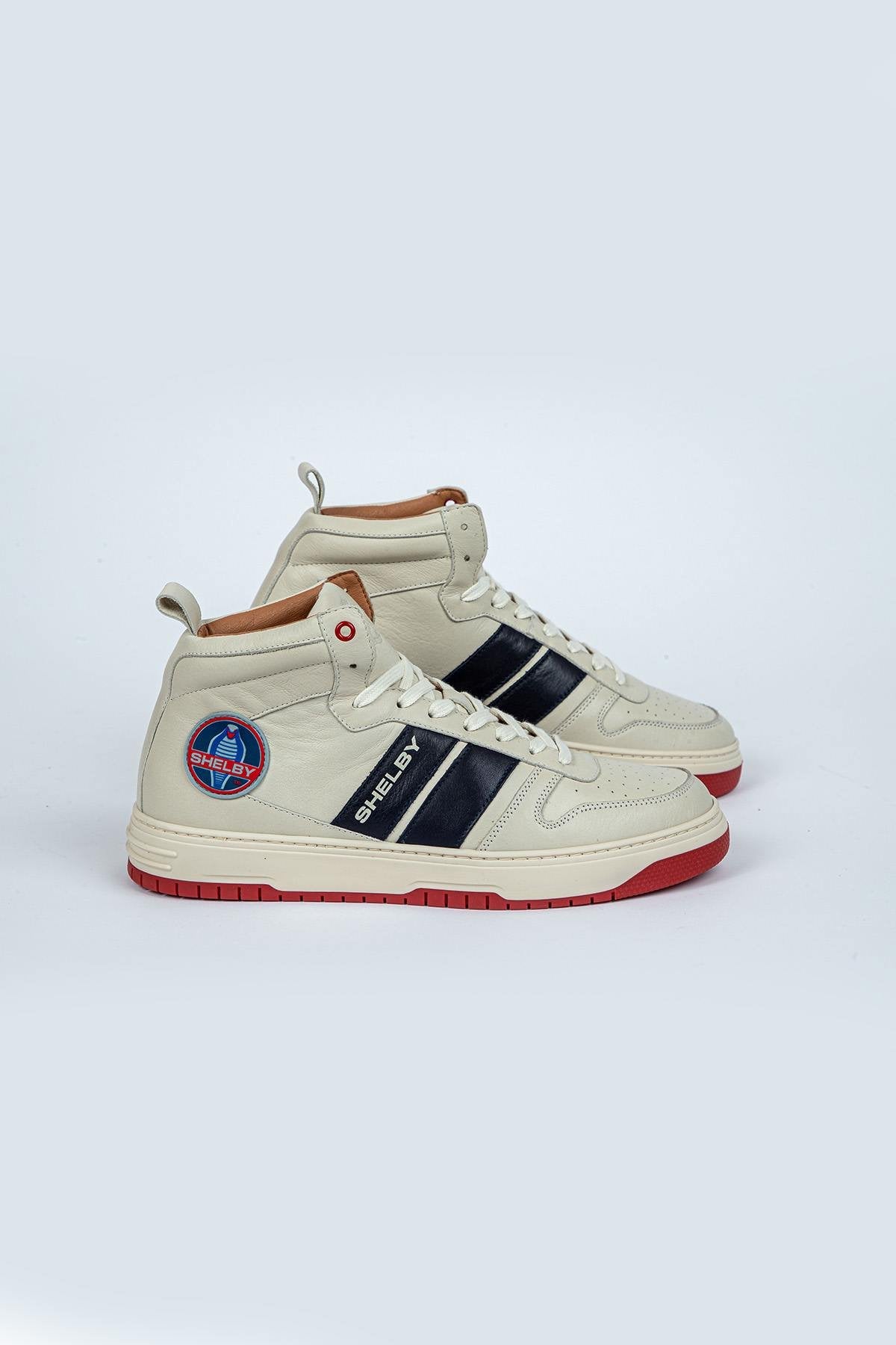 Shelby ecru leather high-top sneakers - Image n°2