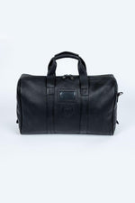 Black leather travel bag with aviation theme - Image n°3