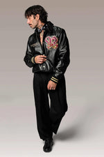 Trendy vintage style leather teddy bear with shirt collar - Image n°5