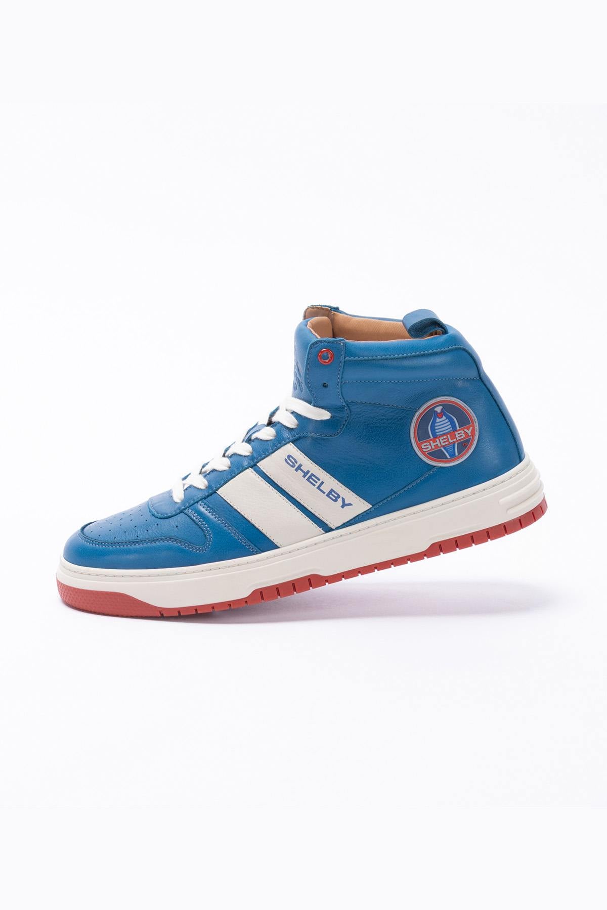 Shelby Blue Leather High Top Sneakers - Image n°2