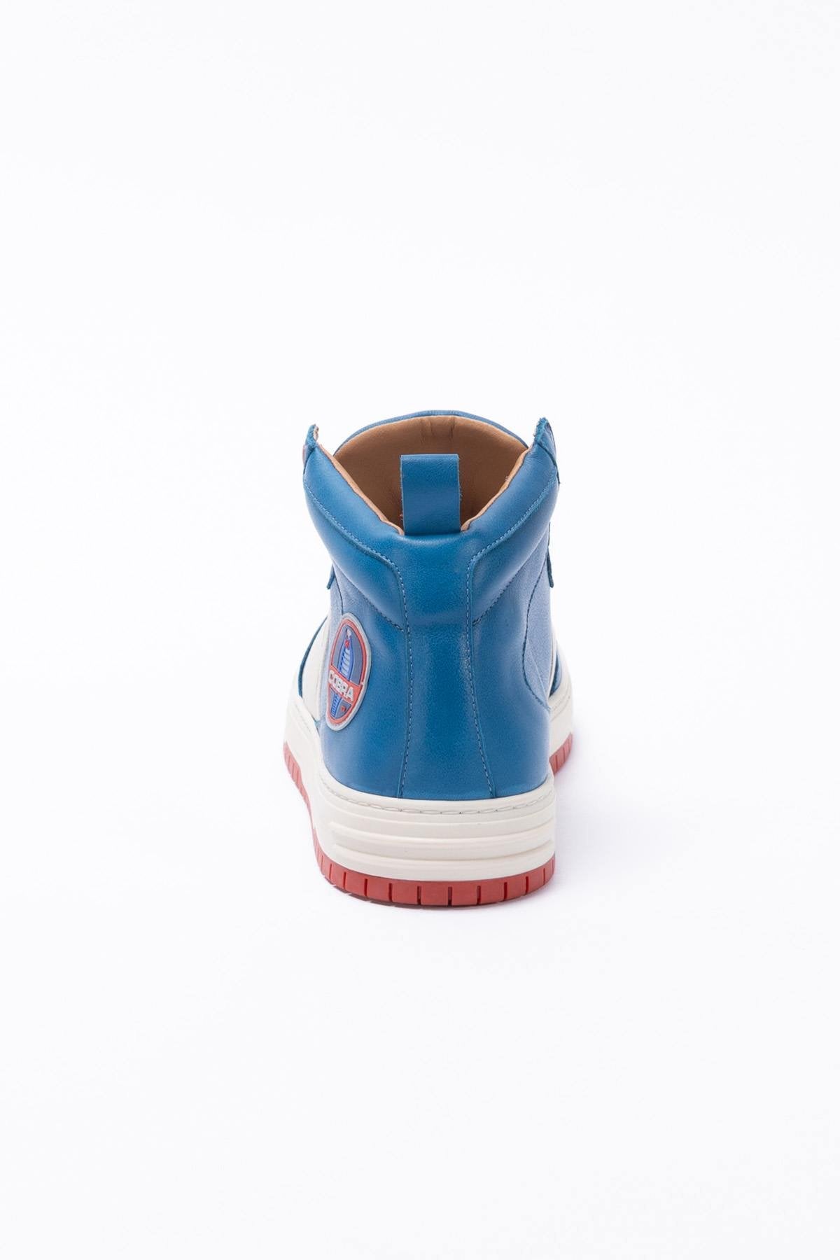 Shelby Blue Leather High Top Sneakers - Image n°6