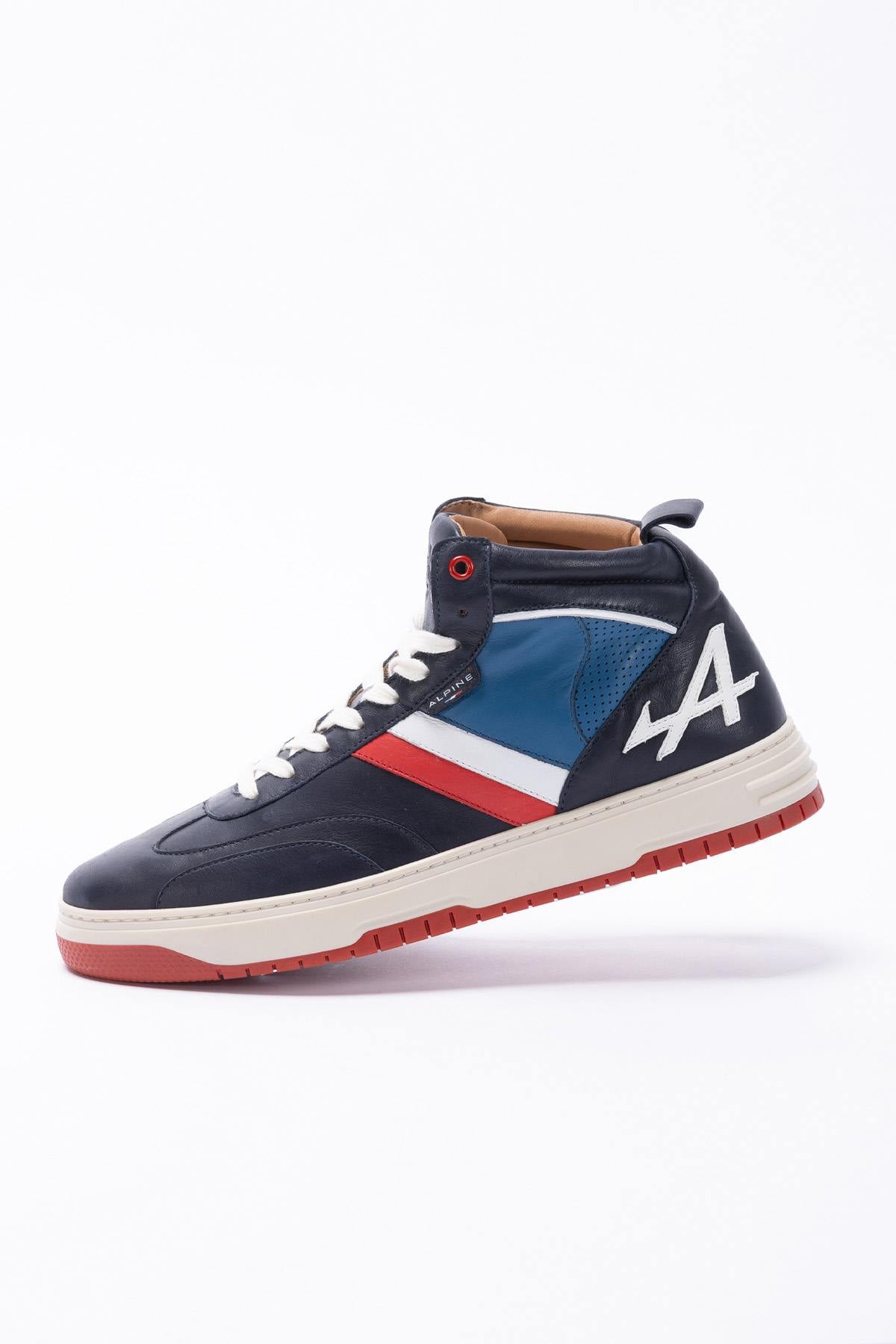 Alpine Navy Leather High-Top Sneakers - Image n°3
