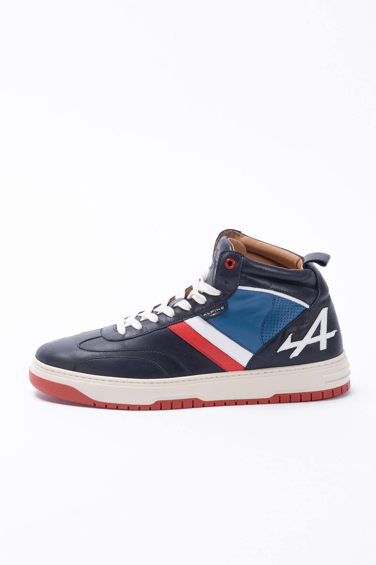 Alpine Navy Leather High-Top Sneakers - Image n°5