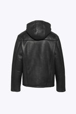 Black hooded bomber jacket in urban style - Image n°7