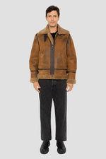 B-3 Bomber Jacket with Mustard Color and Distressed Look - Image n°7