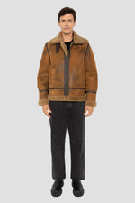 B-3 Bomber Jacket with Mustard Color and Distressed Look - Image n°7