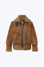 B-3 Bomber Jacket with Mustard Color and Distressed Look - Image n°5