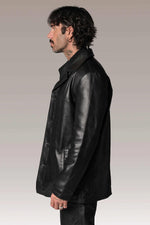 Redskins' black sheep leather jacket, sleek and effortlessly refined. - Image n°4