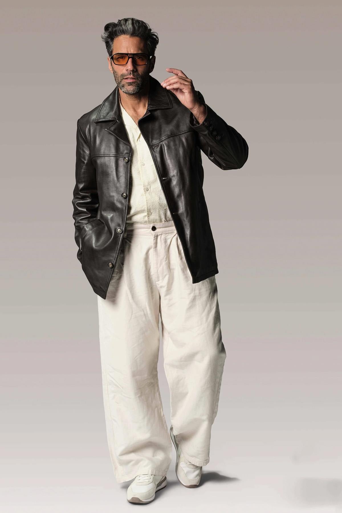 Brown sheepskin leather jacket by Redskins, effortlessly stylish. - Image n°2
