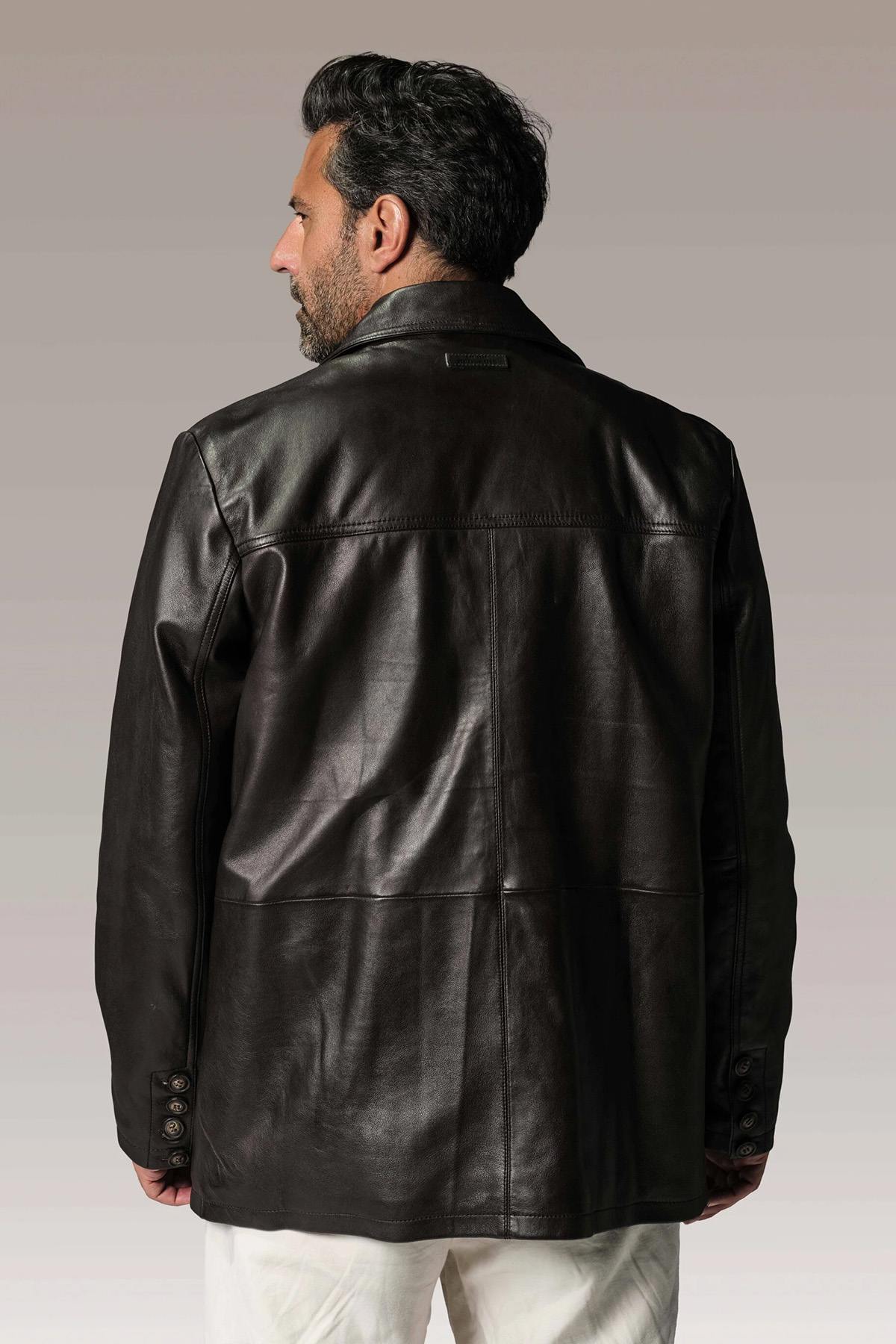 Brown sheepskin leather jacket by Redskins, effortlessly stylish. - Image n°4