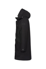Black multi-pocket hooded parka with quilted nylon lining - Image n°8