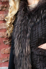 Dark brown genuine fur sleeveless vest - Image n°6