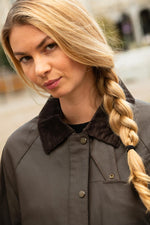 Brown velvet shirt collar leather jacket - Image n°3