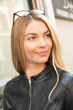 Black leather spencer jacket with textured back panels - Image n°6