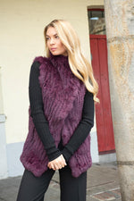 Plum fur sleeveless vest - Image n°4