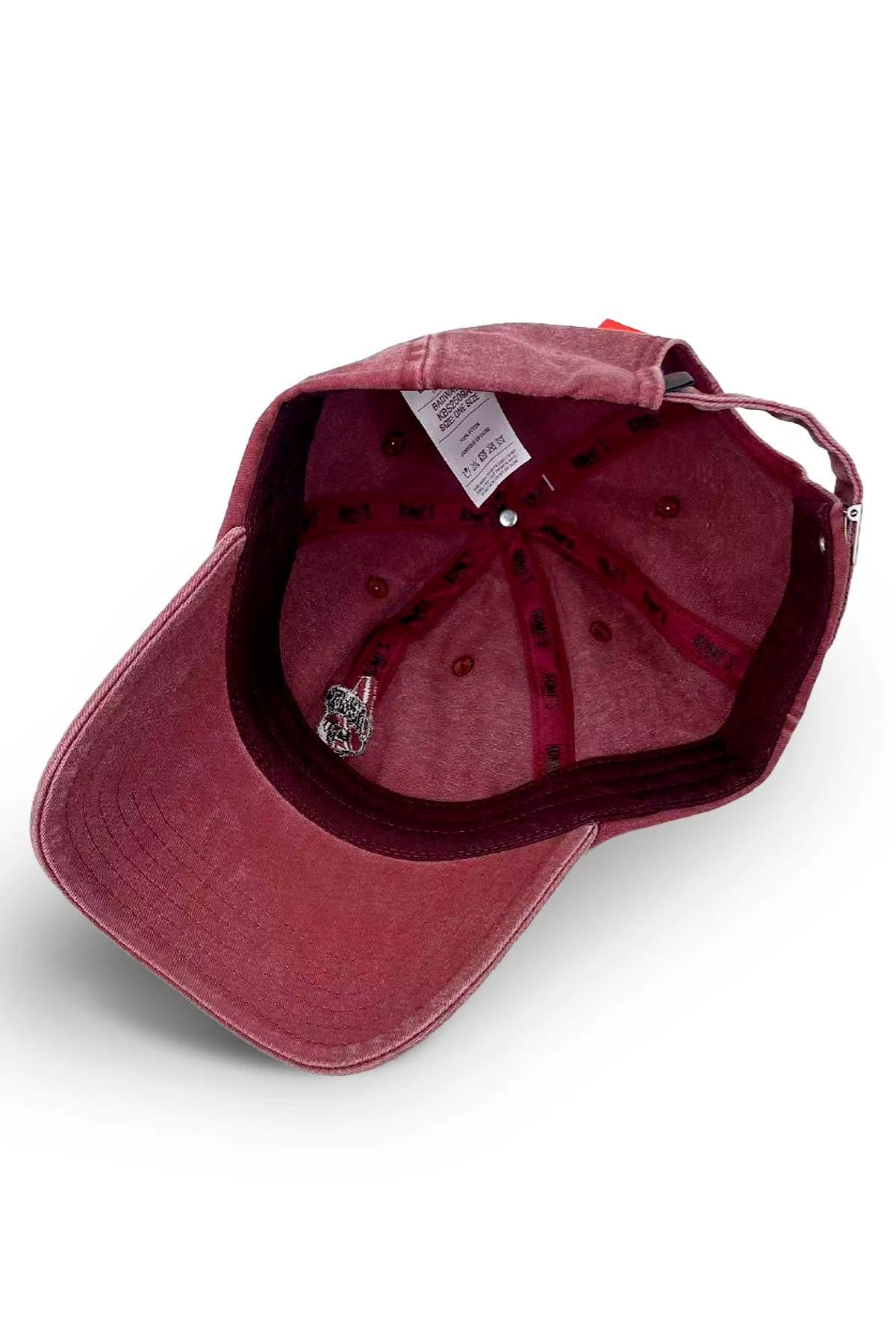 Purple cotton cap with embroidered skull logo - Image n°3