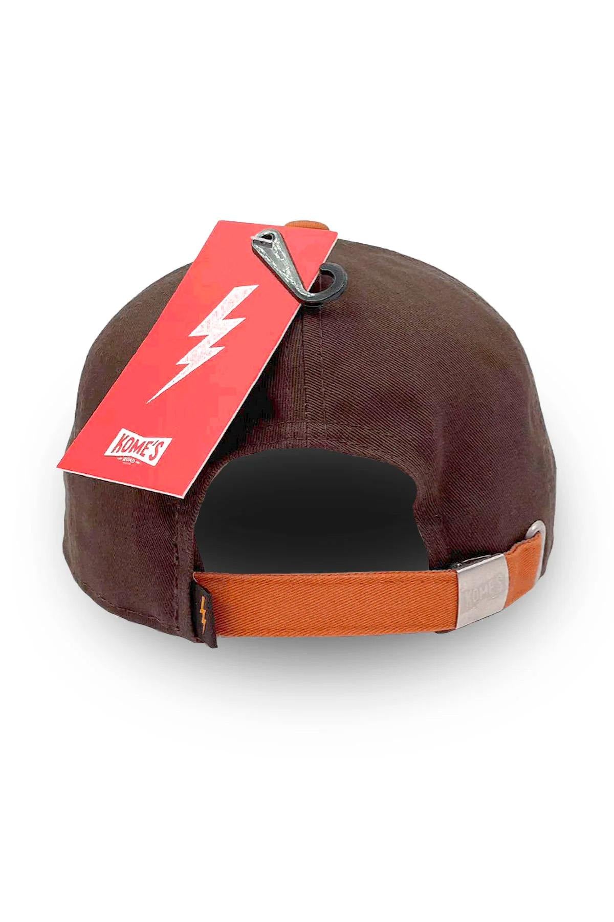 Brown and rust cotton cap with embroidered letter logo - Image n°4