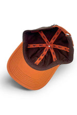 Brown and rust cotton cap with embroidered letter logo - Image n°3