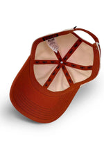 Beige and rust cotton cap with embroidered letter logo - Image n°3