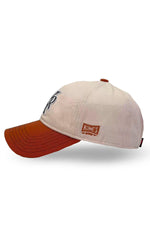 Beige and rust cotton cap with embroidered letter logo - Image n°2