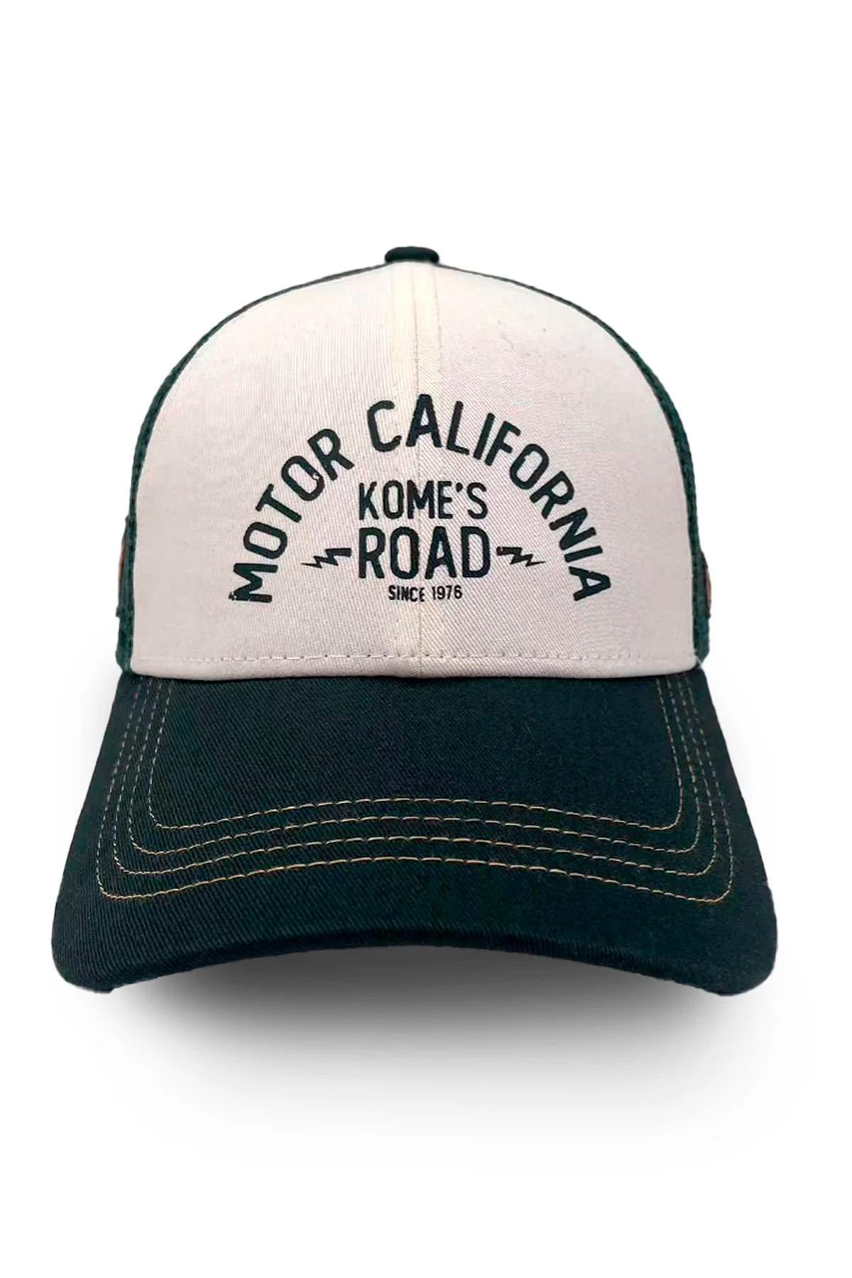 Dark green and white mesh cap with printed logo - Image n°1