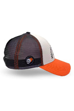 Orange, white and blue mesh cap with printed logo - Image n°4